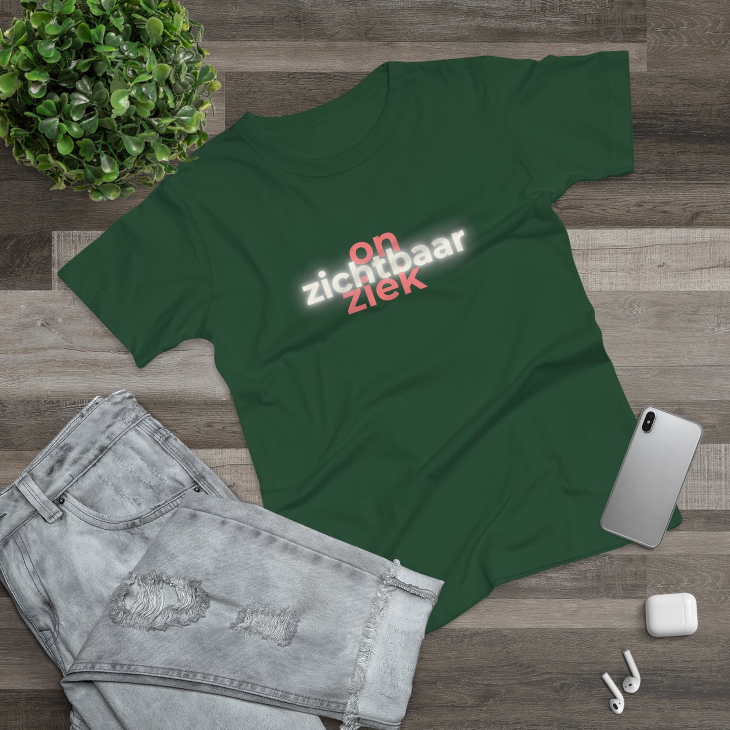Dames T-shirt - Onzichtbaar ziek