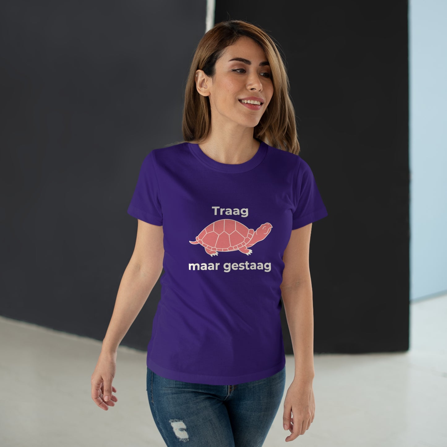 Dames T-shirt - Traag maar gestaag