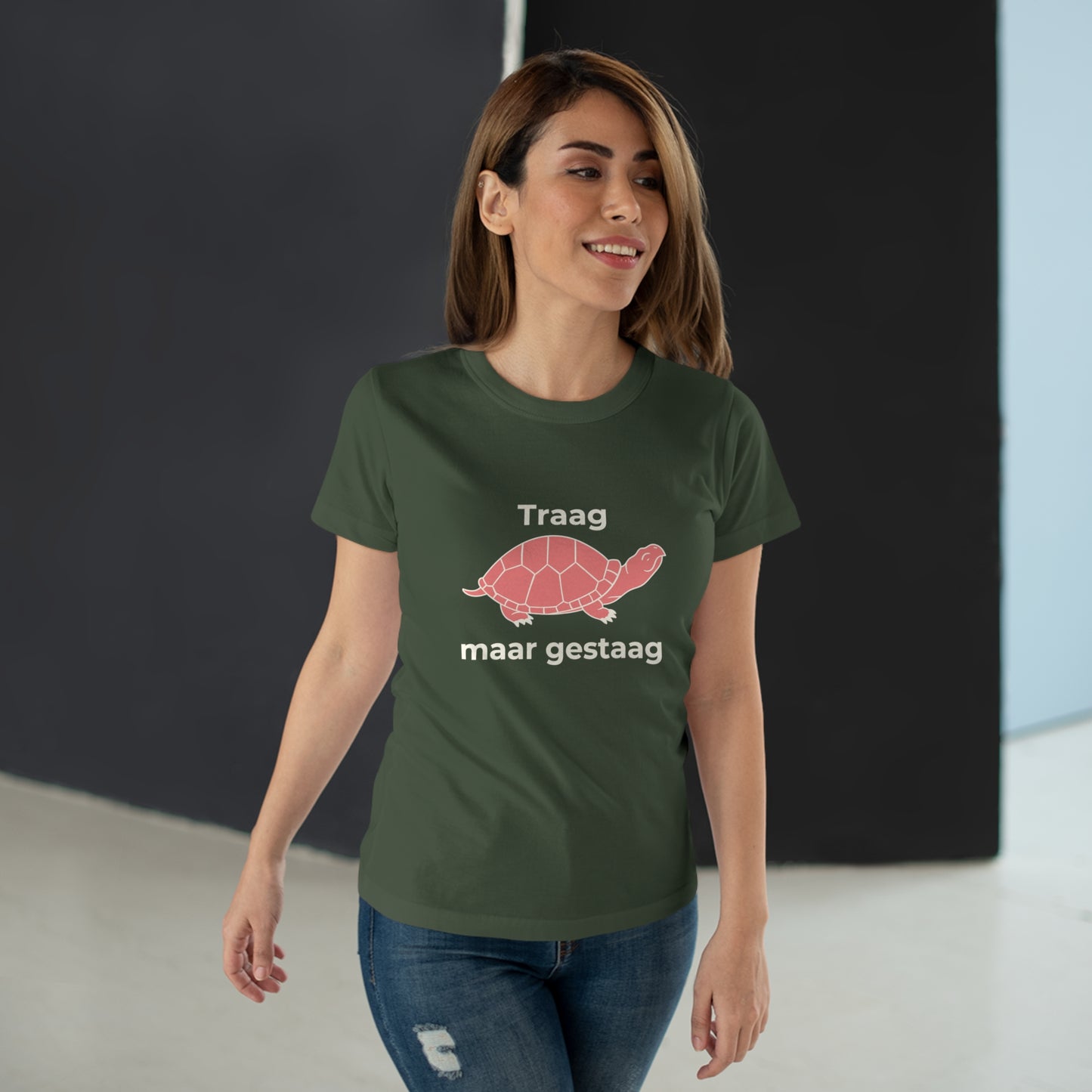 Dames T-shirt - Traag maar gestaag