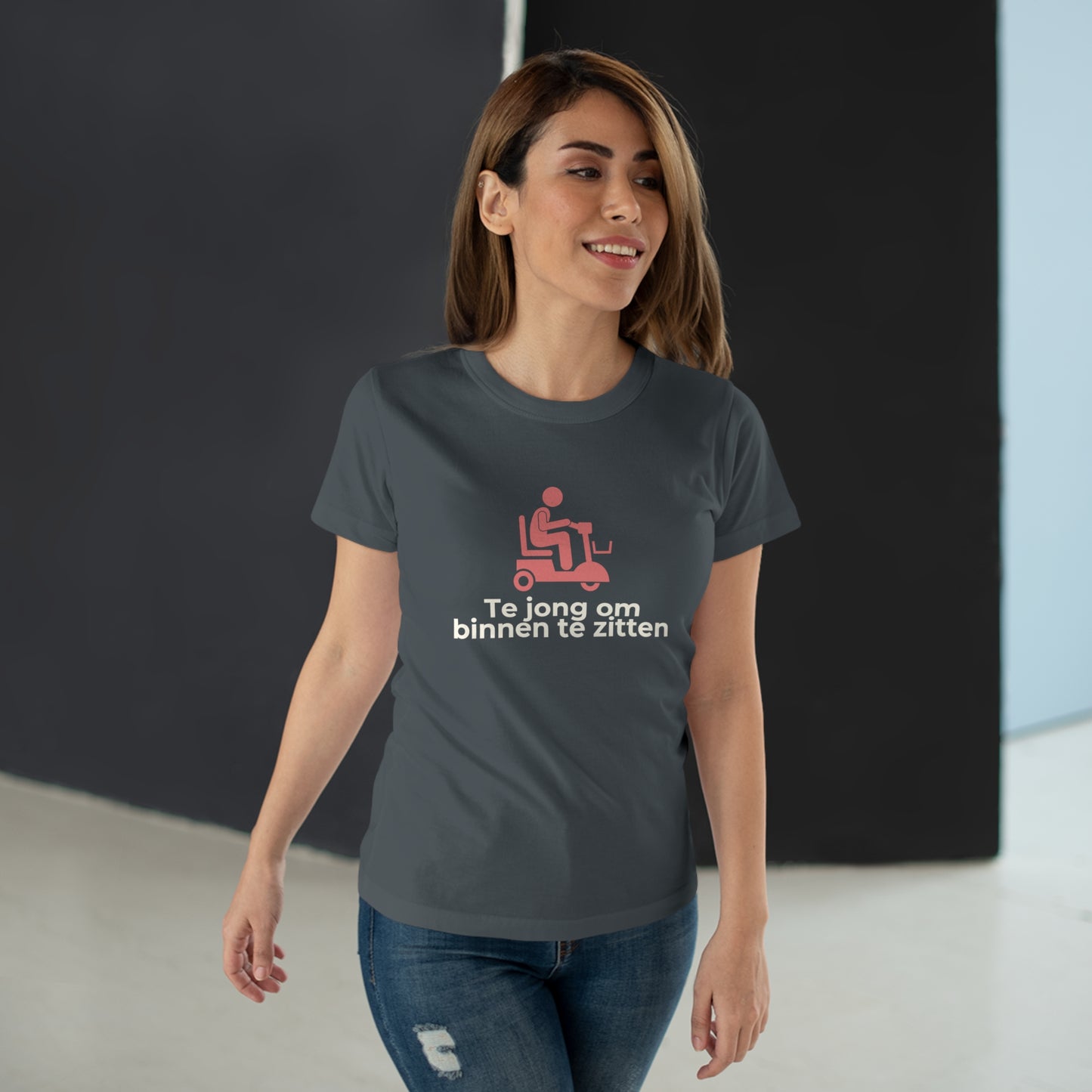 Dames T-shirt - Te jong om binnen te zitten