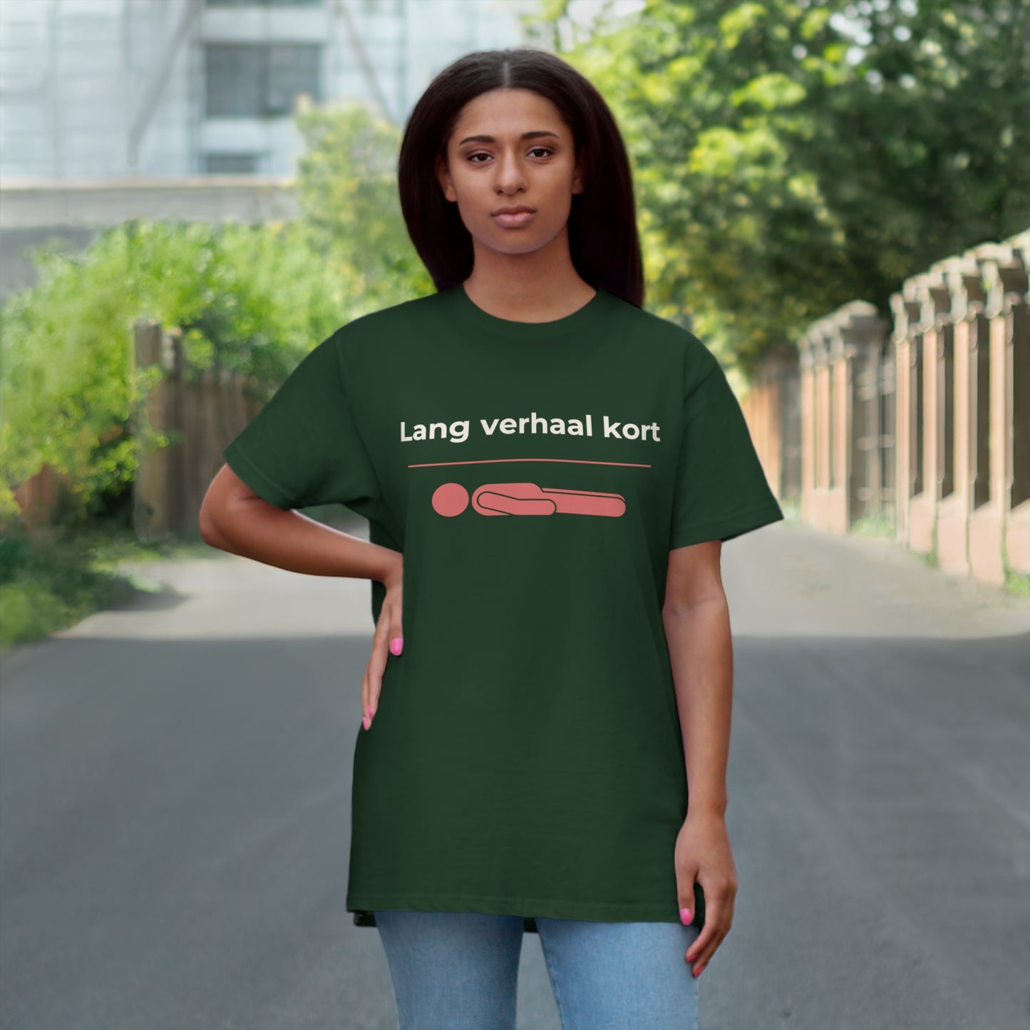 Uniseks T-Shirt - 'Lang verhaal kort'