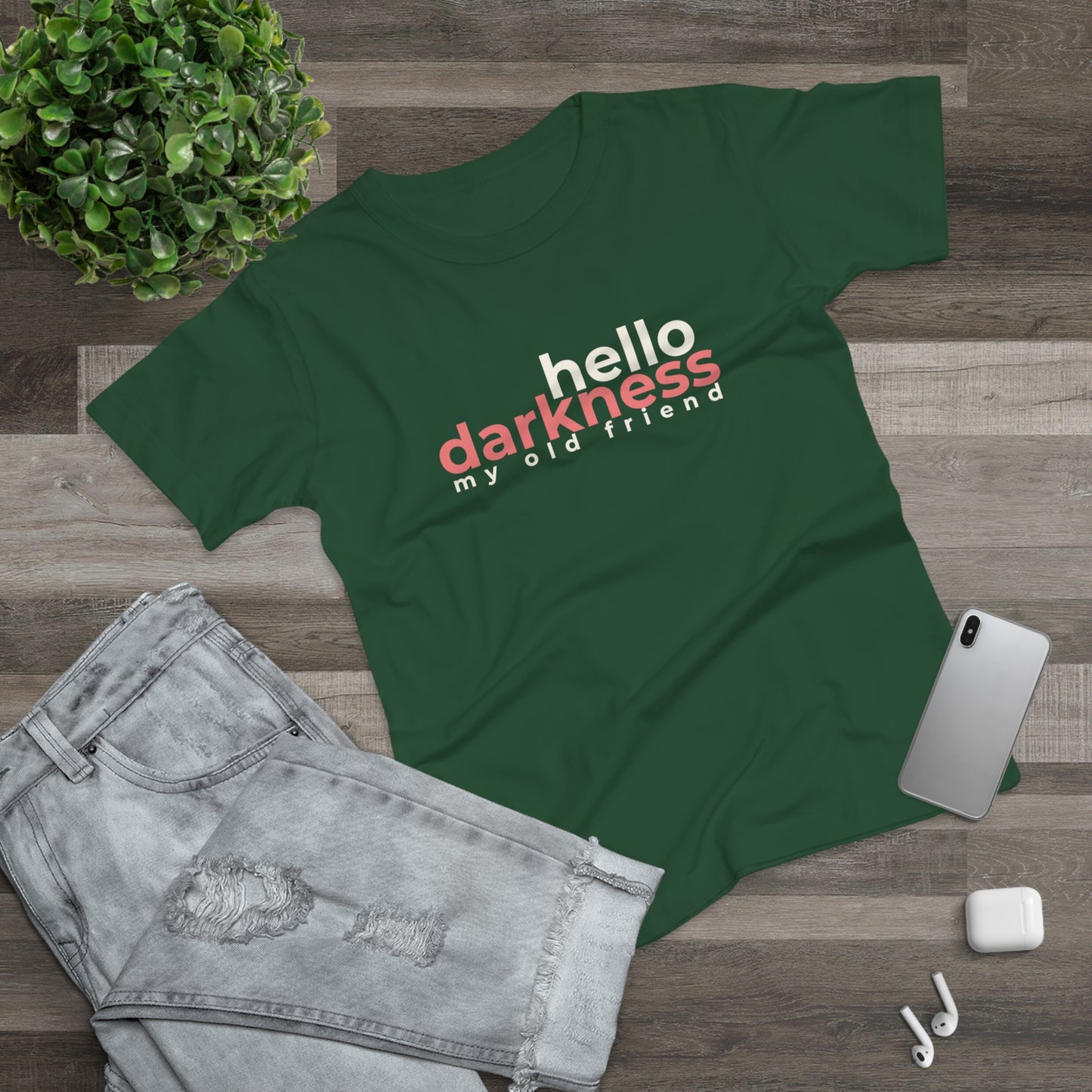 Dames T-shirt - Hello darkness my old friend