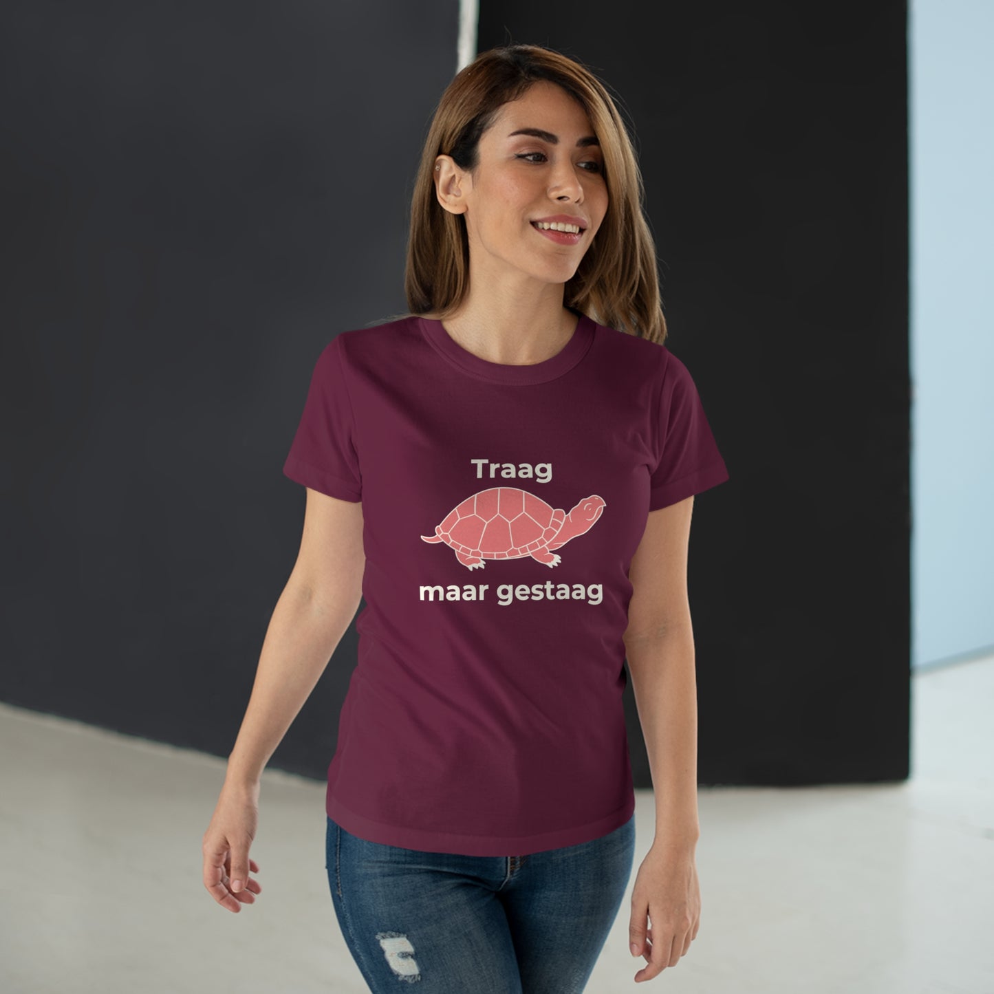 Dames T-shirt - Traag maar gestaag