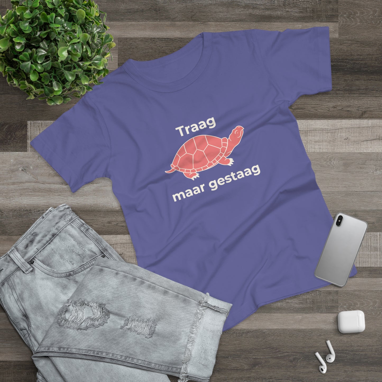 Dames T-shirt - Traag maar gestaag