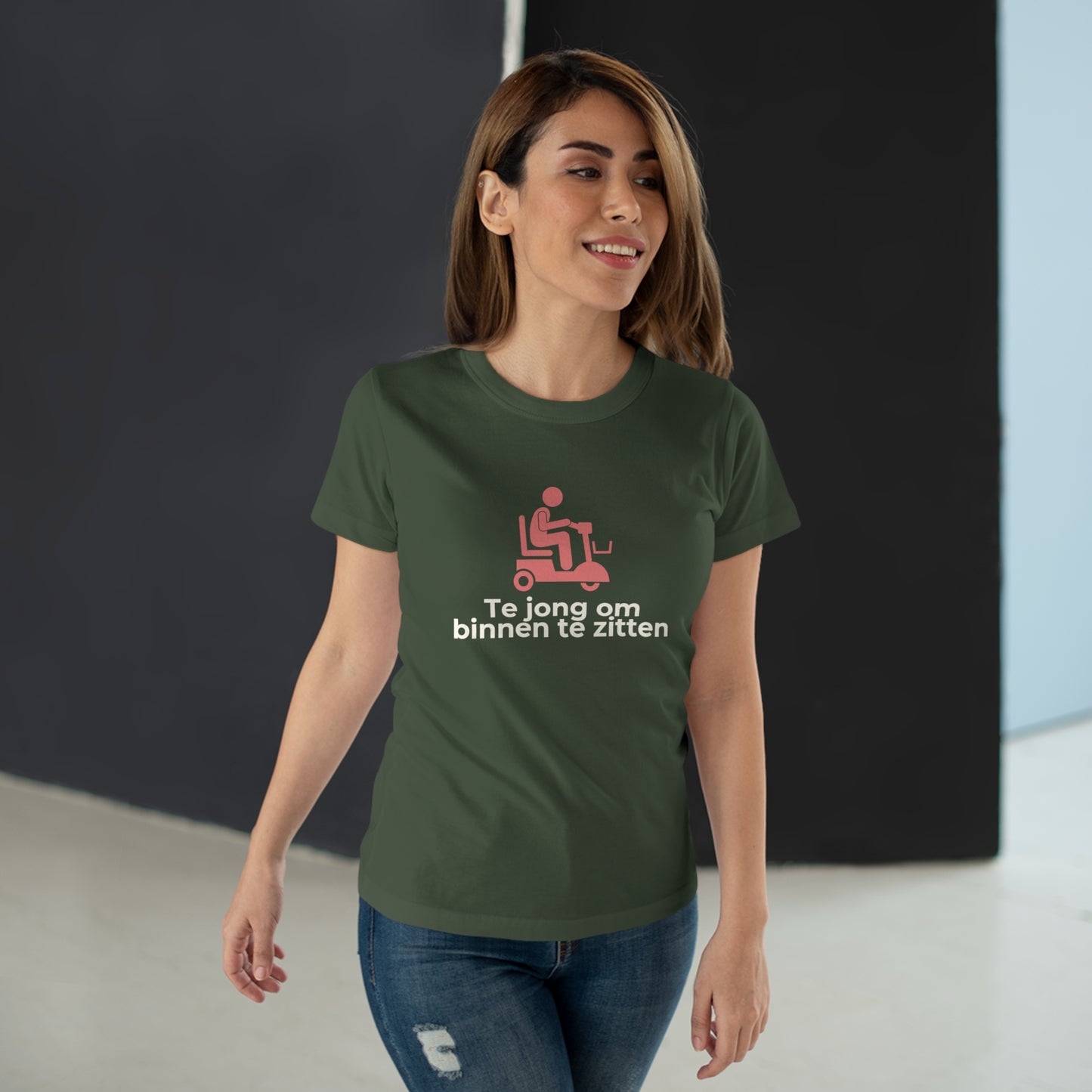 Dames T-shirt - Te jong om binnen te zitten