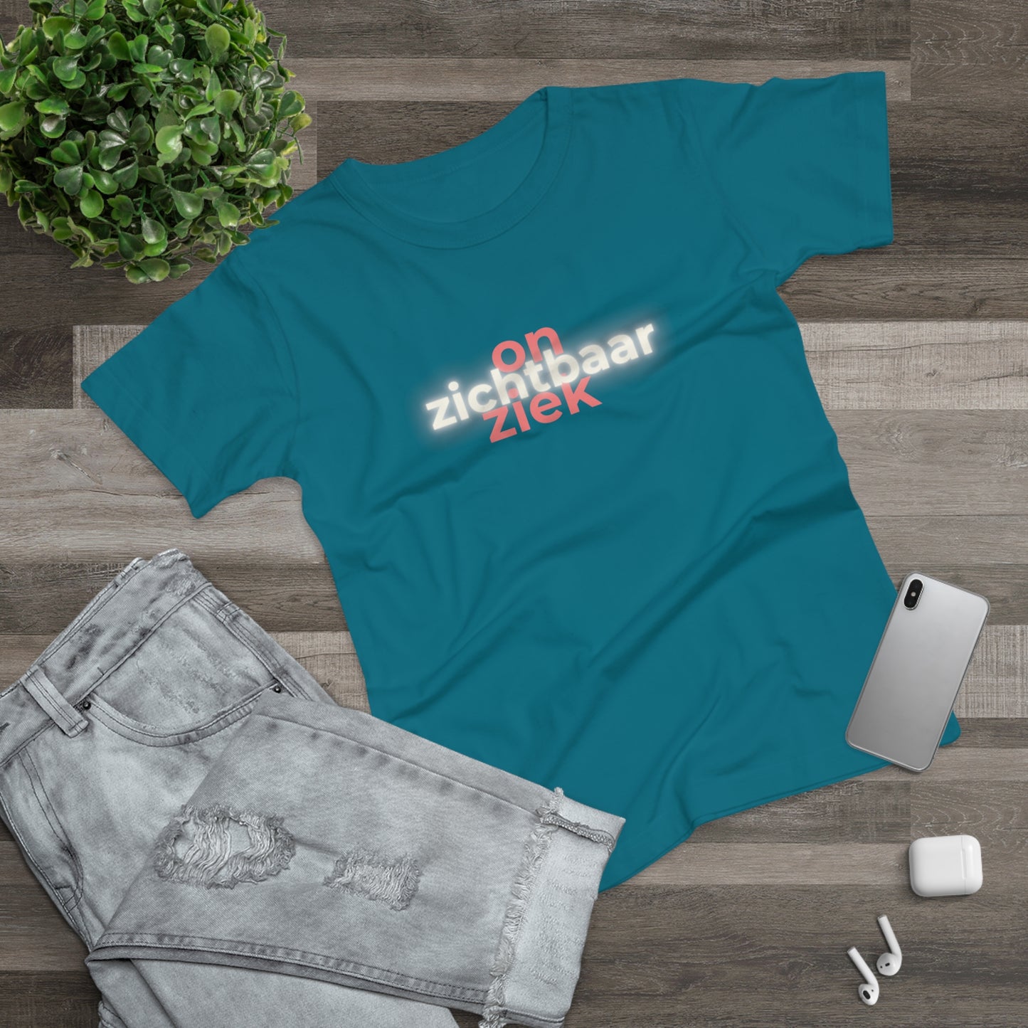 Dames T-shirt - Onzichtbaar ziek