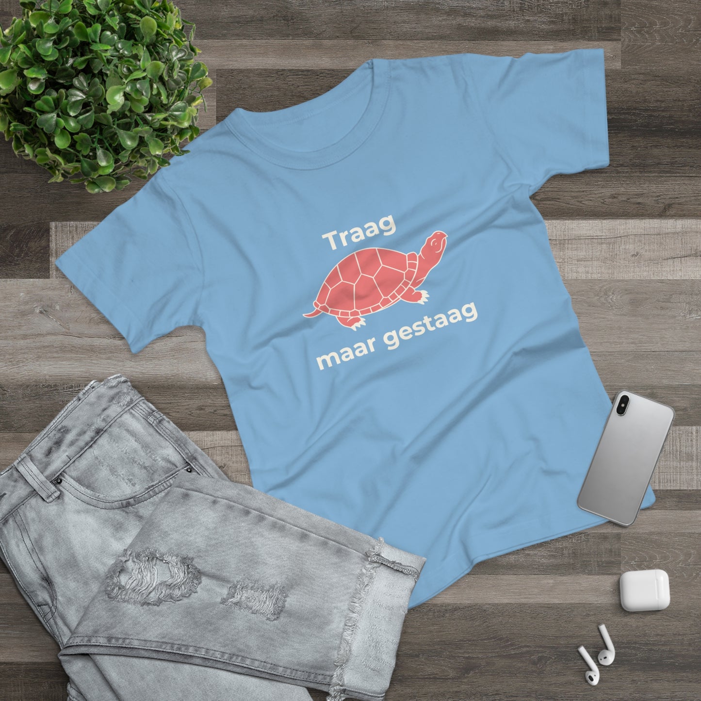 Dames T-shirt - Traag maar gestaag