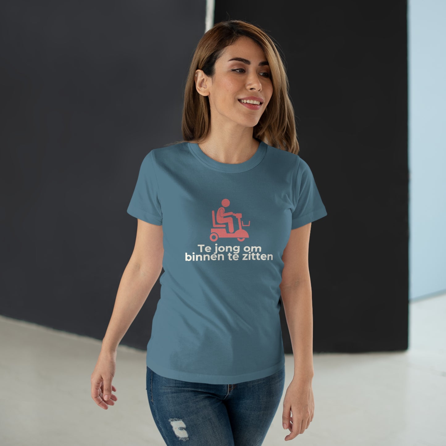 Dames T-shirt - Te jong om binnen te zitten