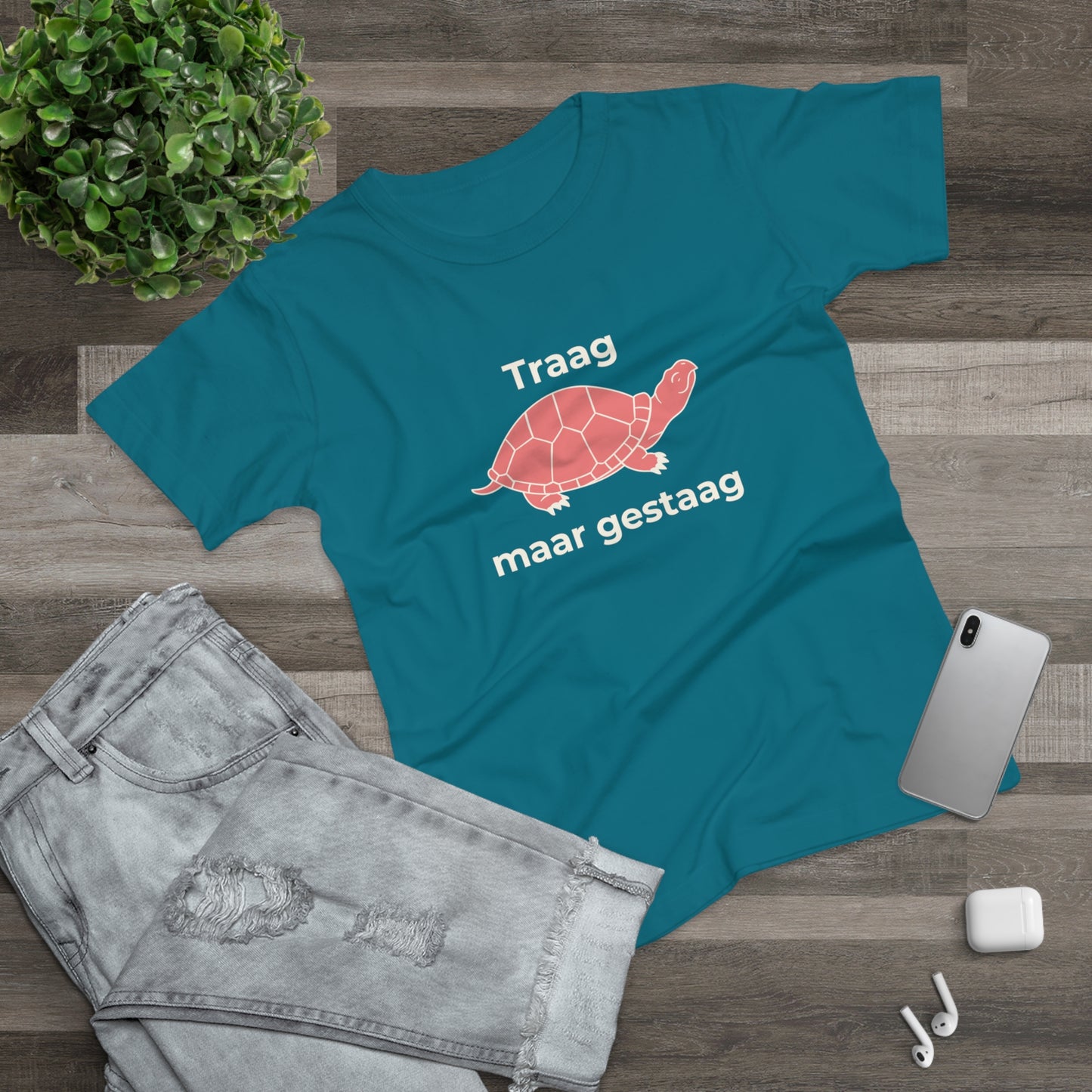 Dames T-shirt - Traag maar gestaag