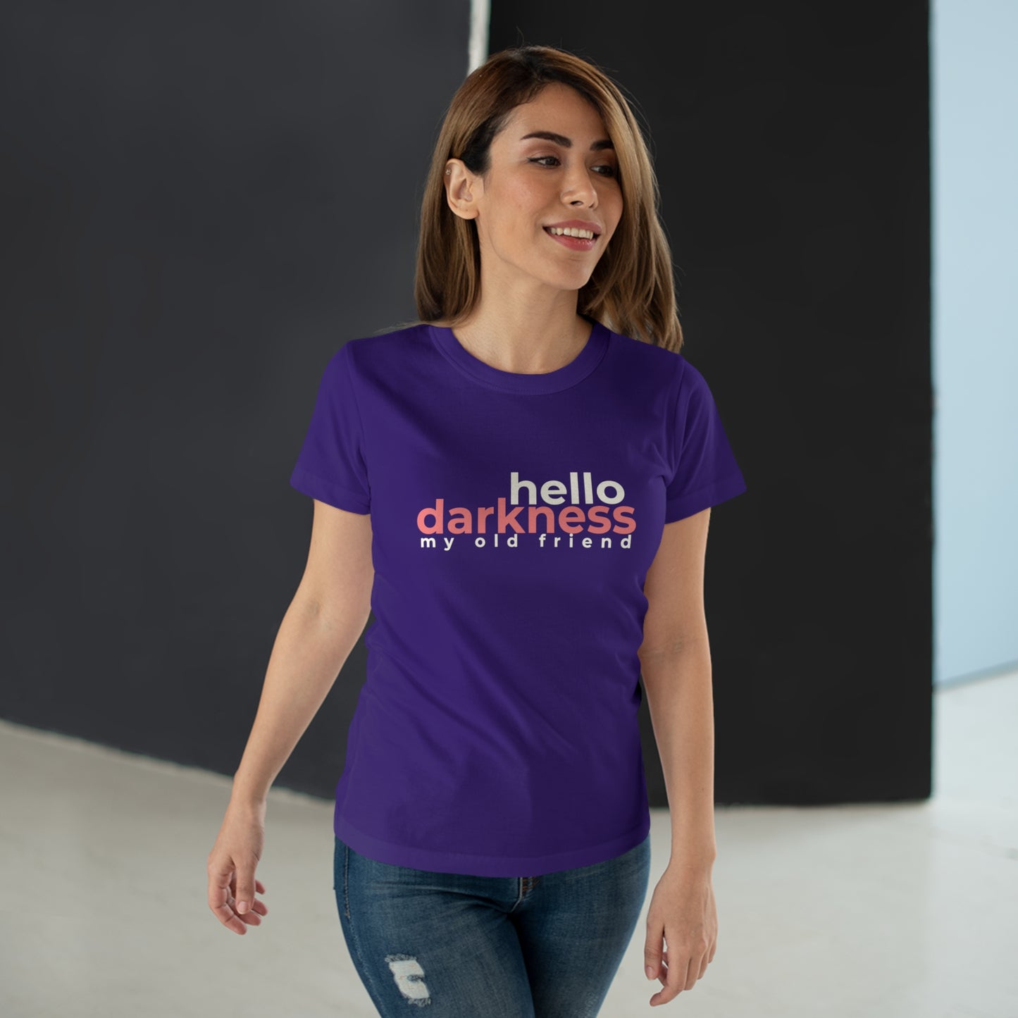 Dames T-shirt - Hello darkness my old friend