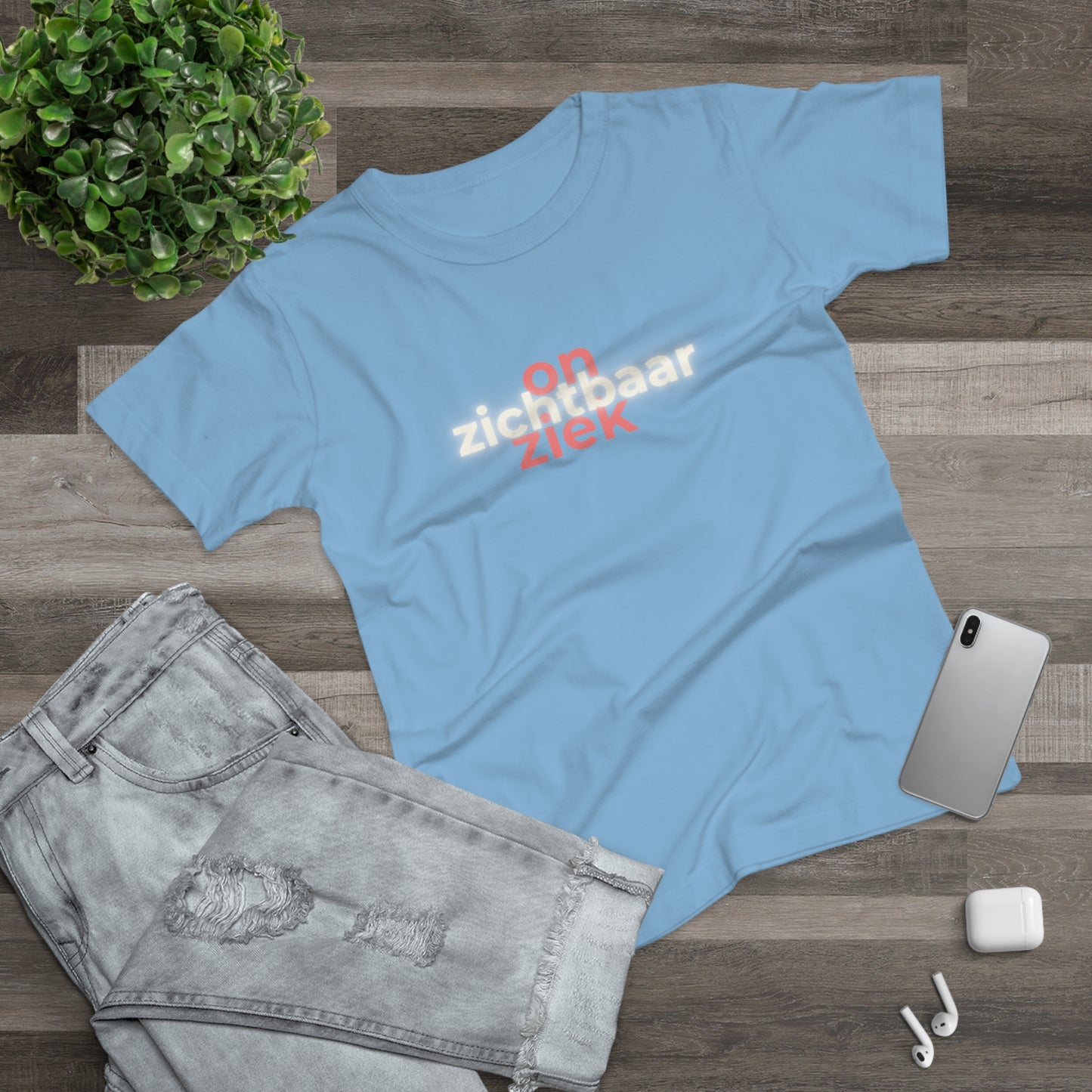 Dames T-shirt - Onzichtbaar ziek