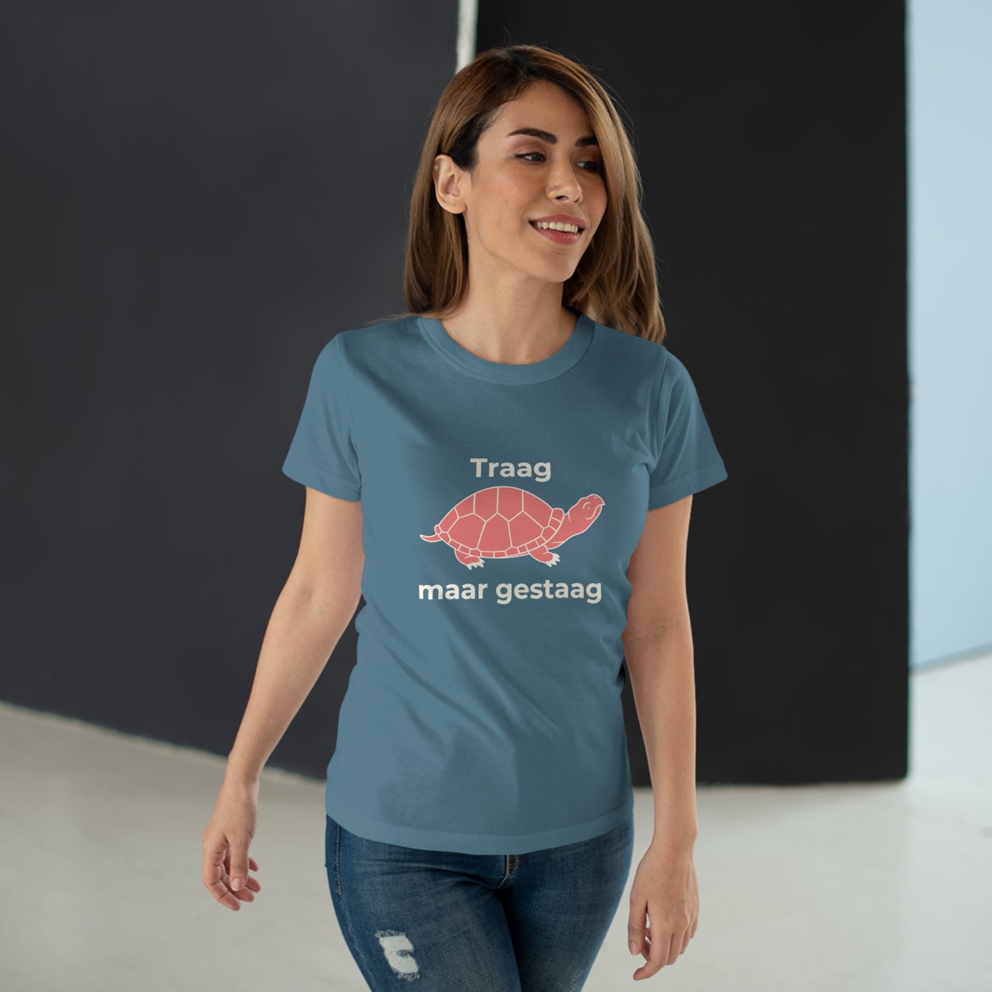 Dames T-shirt - Traag maar gestaag