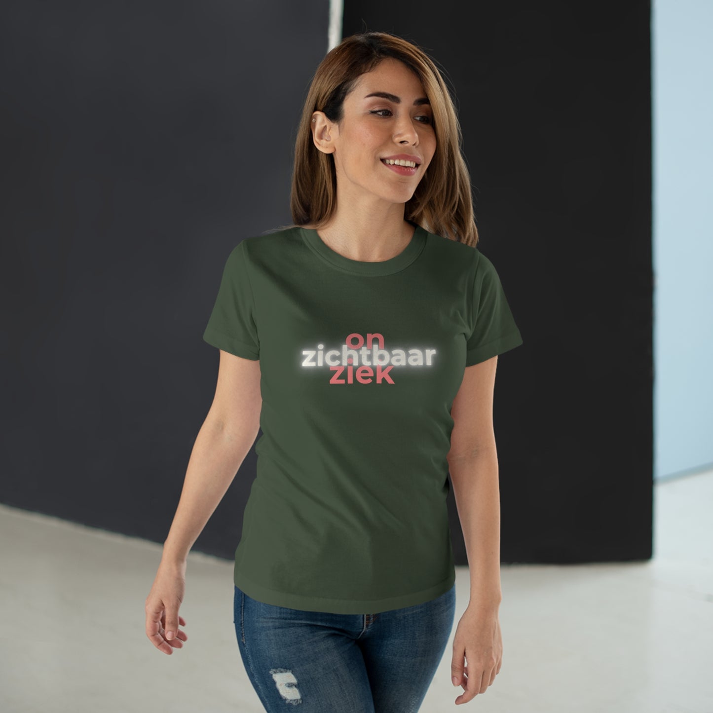 Dames T-shirt - Onzichtbaar ziek
