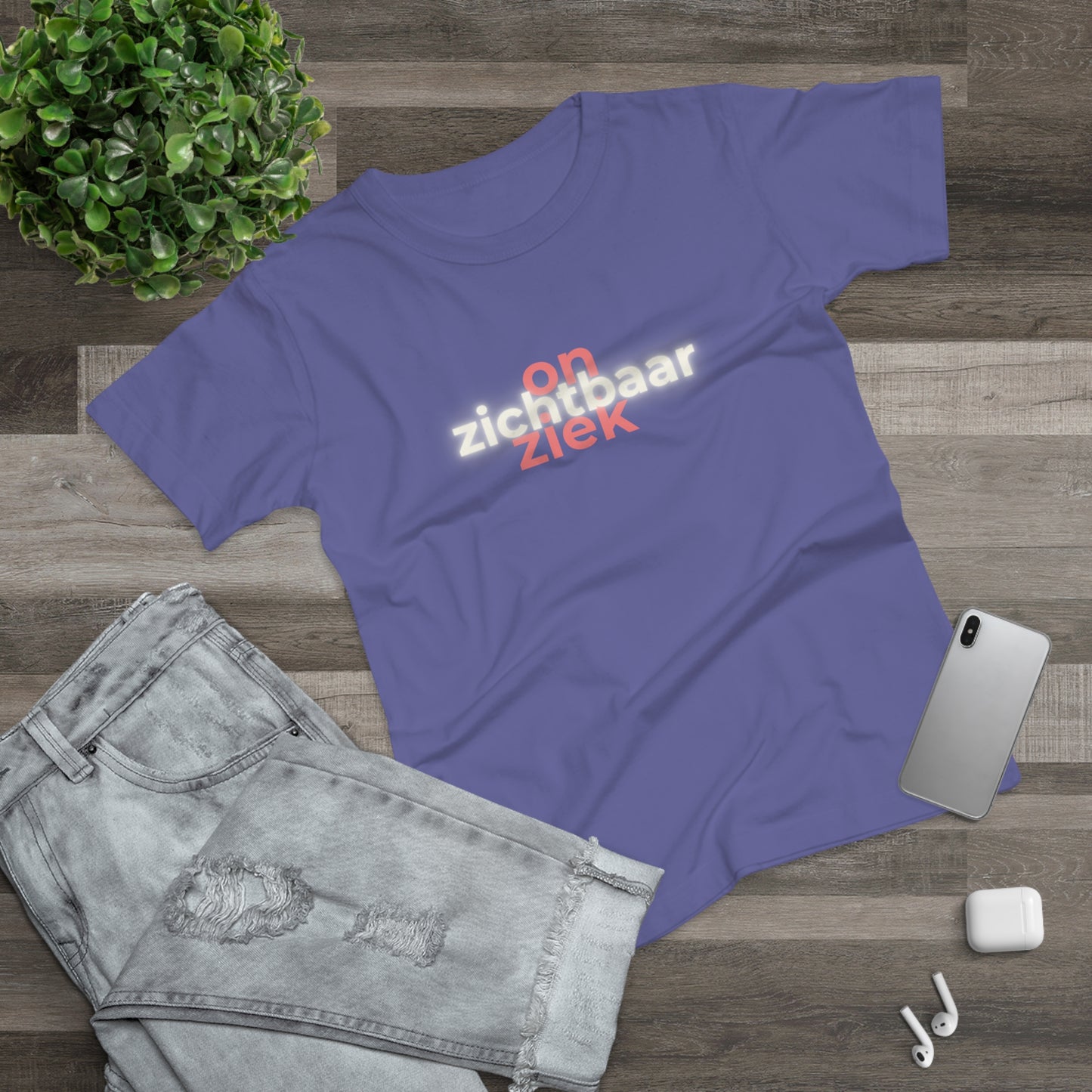 Dames T-shirt - Onzichtbaar ziek