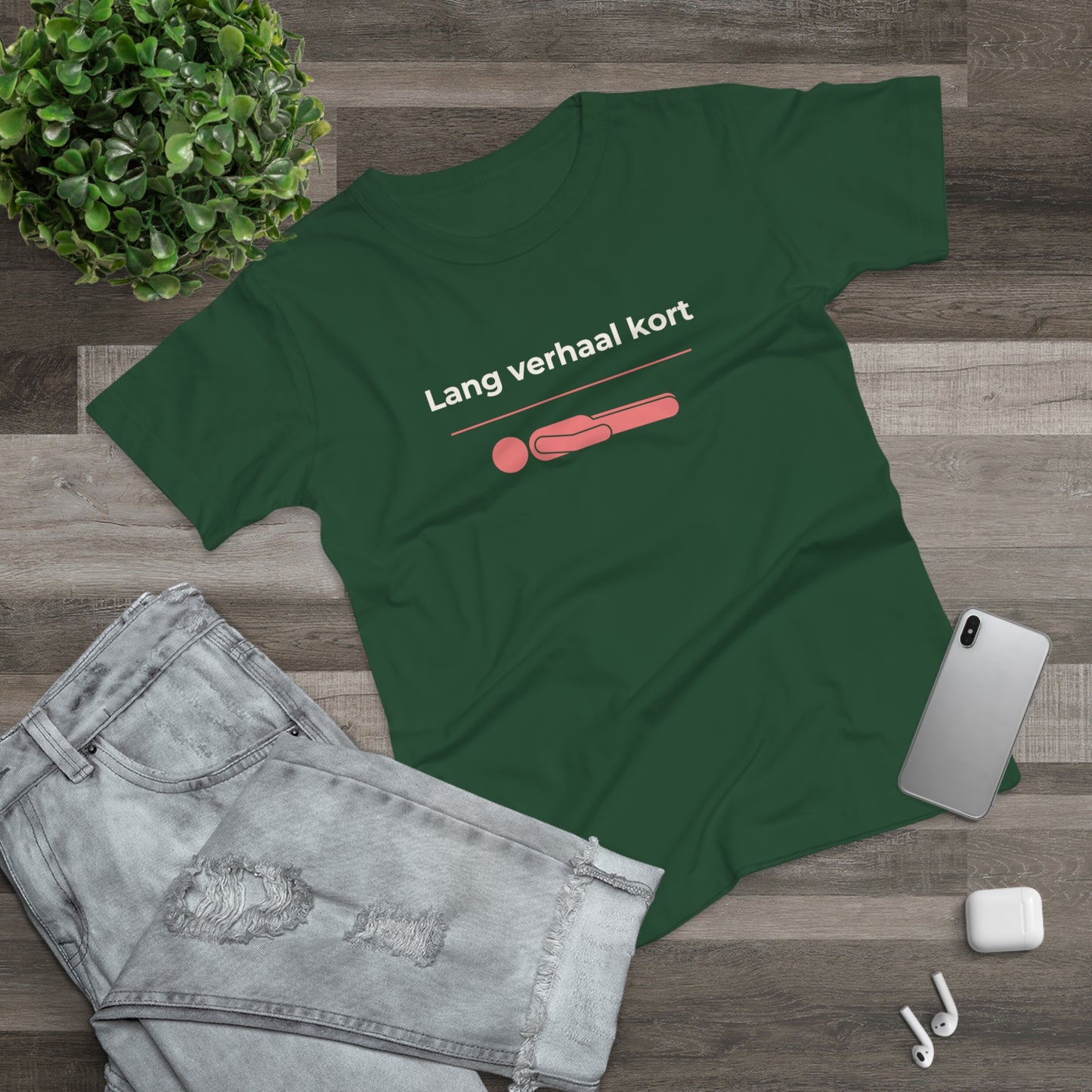 Dames T-shirt - Lang verhaal kort