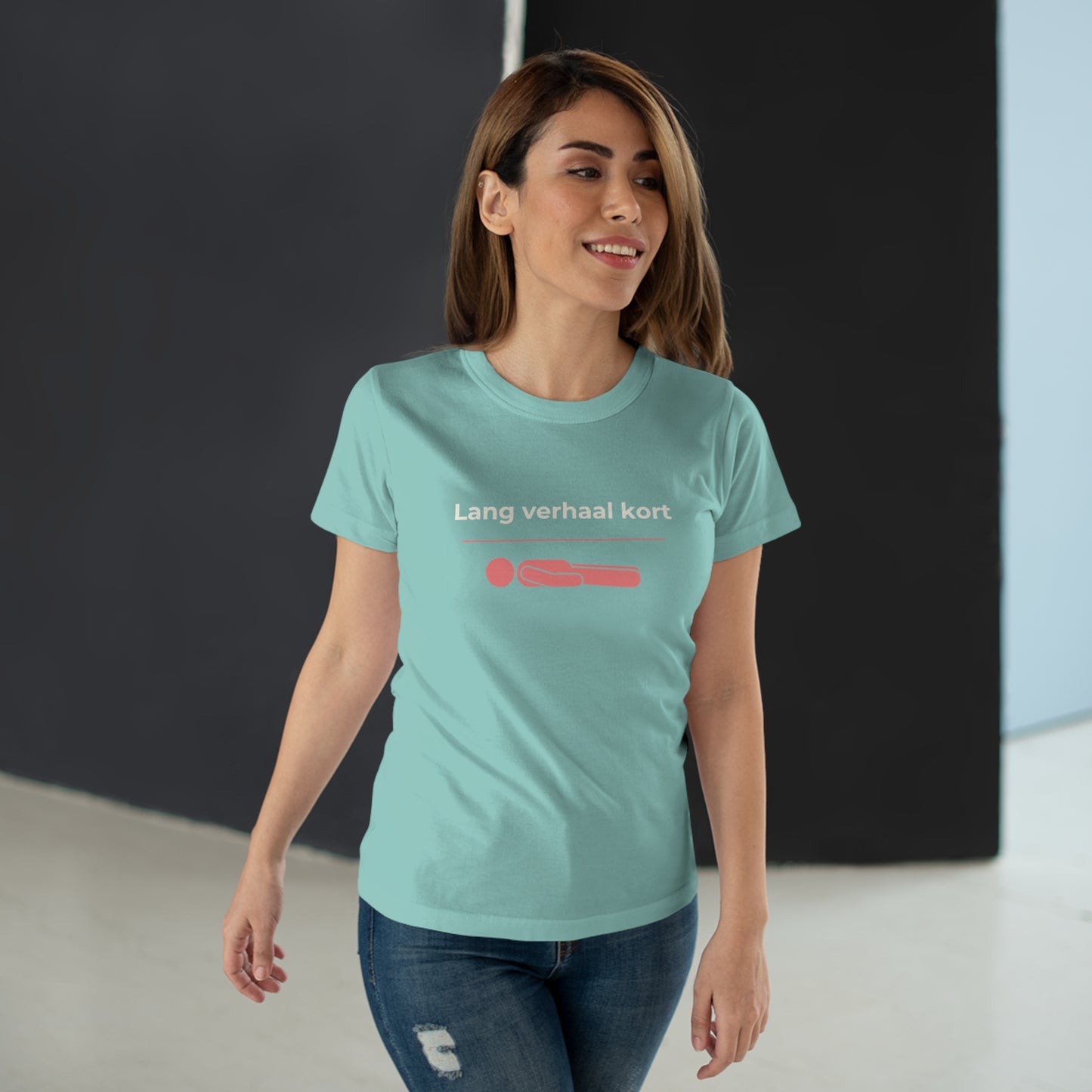 Dames T-shirt - Lang verhaal kort