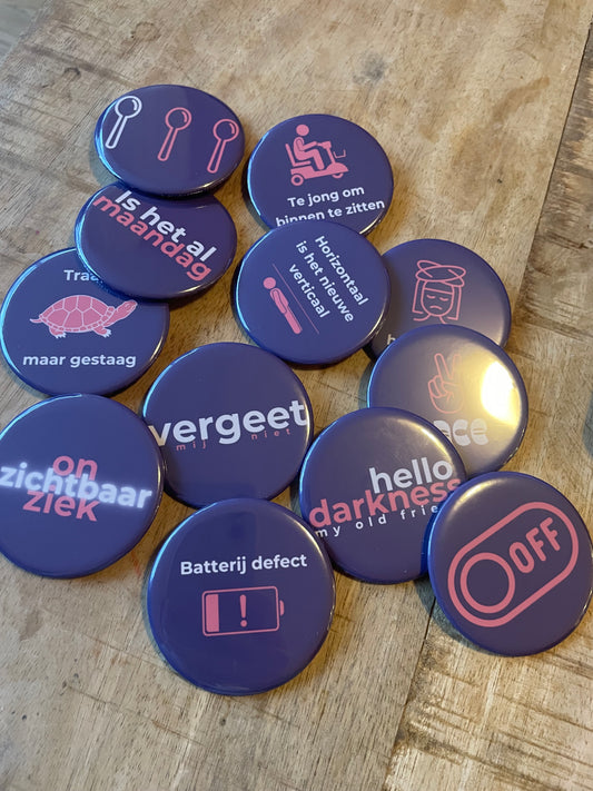 Chronisch ziek buttons set